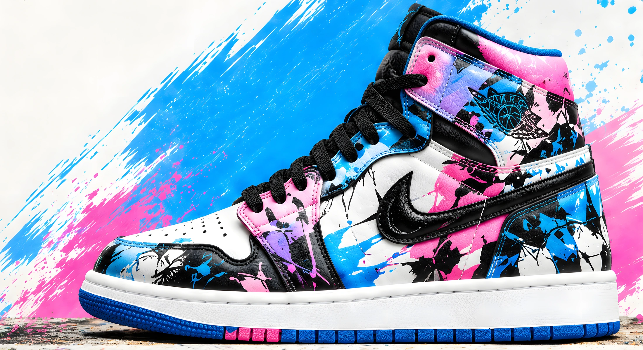 Colorful custom sneaker hero artwork